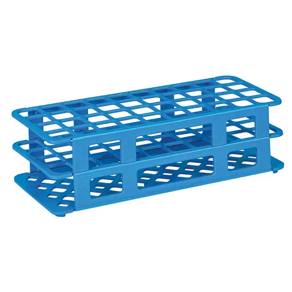 Universalständer für Probenröhrchen - 90 Bohrungen, Loch 13 mm Ø - 246,5 x 104 x 60 mm - blau