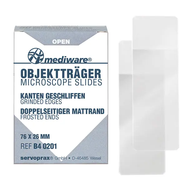 Mediware Objektträger Geschliffen ohne Mattrand - 76 x 26 mm - 50 Stück