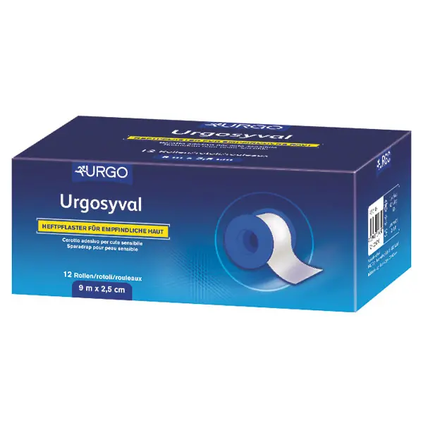 Urgo Urgosyval Rollenpflaster, 1,25 cm x 5 m, 12 Rollen