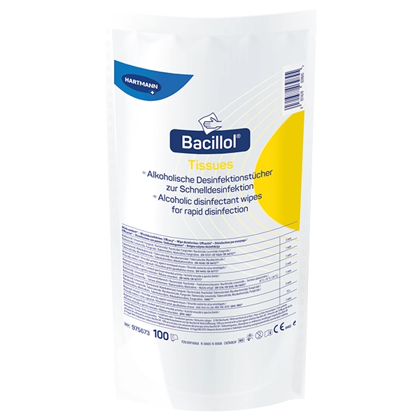 Bacillol Tissue Desinfektionstücher  22,5 x 13,9 cm - Nachfülllpackung - 100 Tüchern 