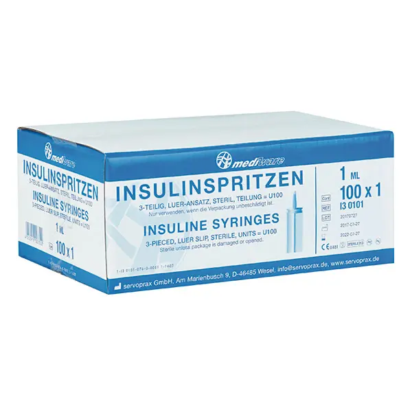 Mediware Insulinspritzen 1 ml - U 100