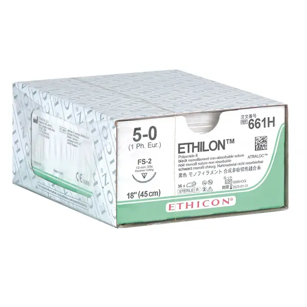 Ethilon - schwarz - monofil - 3/0 - metric 2 - 45cm - FS2