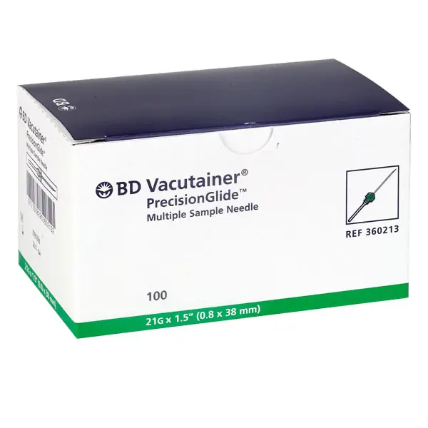 BD Vacutainer Precisionglide Kanülen - 21 G x 1,5" 38 mm x 0,8 mm - grün