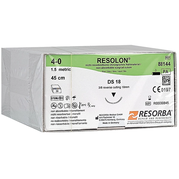 Resolon blau Resorba - 5/0 - metric 1 - 45cm - DS16