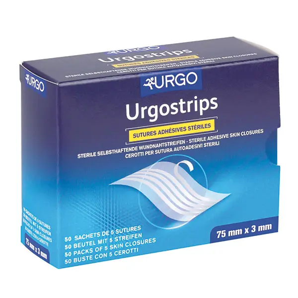 Urgo Urgostrips Wundnahtstreifen, 75 x 3 mm, 50 x 5 Stück