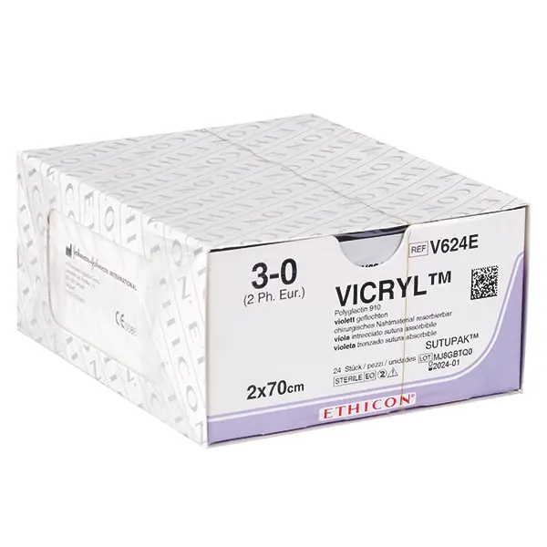 Vicryl violett - 3/0 - metric 2 - 2x 70cm - ohne Nadel