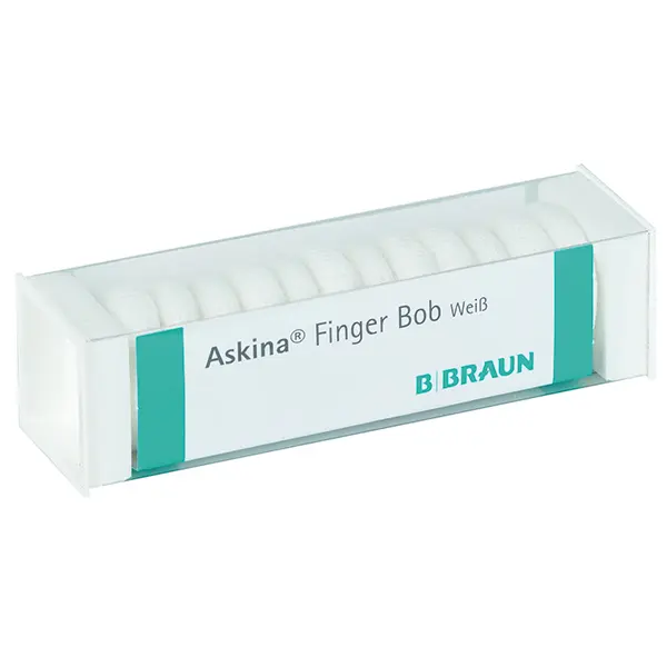 Askina Finger Bob  B.Braun - Länge 180 mm - Durchmesser 12 mm - weiß - 6 Stück