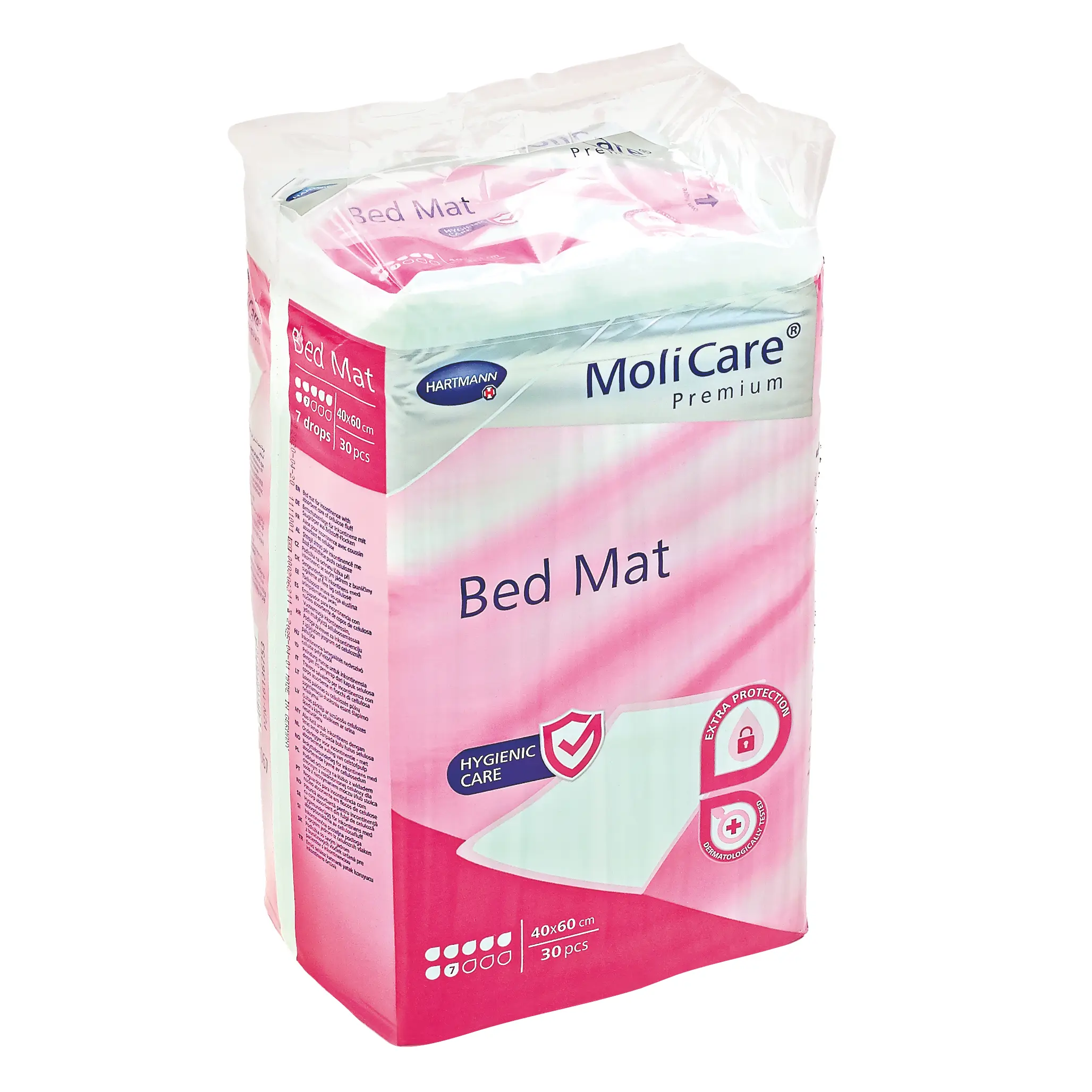 MoliCare Premium Bed Mat Hartmann - 40 x 60 cm  - MoliCare Premium Bed Mat 7 Tropfen - pink, 6 x 30 Stück