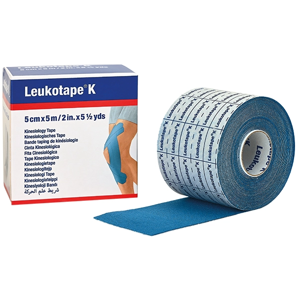 Leukotape K Elastischer Klebeverband - 2,5 cm x 5 m - blau, 5 Stück