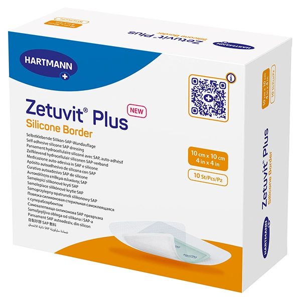 Zetuvit Plus Silicone Border Hartmann - 10 x 10 cm - 10 Stück