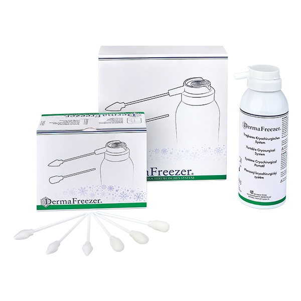 Dermafreezer Set - Dermafreezer Set, Flasche 170 ml inkl.jeweils  30 Stück Applikatoren Typ rund & spitz - 170 ml