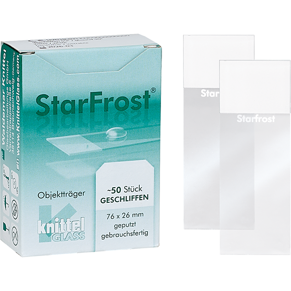 StarFrost Objektträger mit Mattrand, weiß - 76 x 26 mm